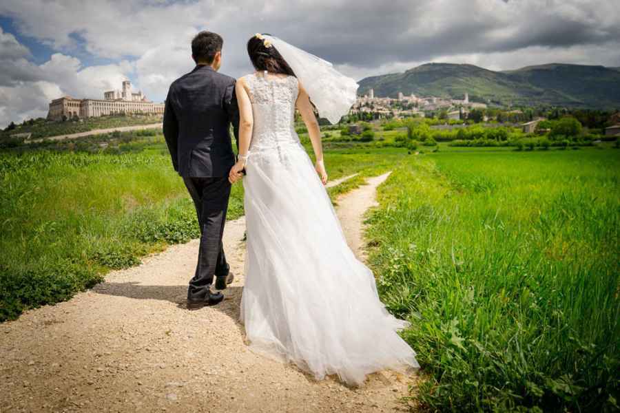 Astonishing landscape in front of Assisi, in Italy